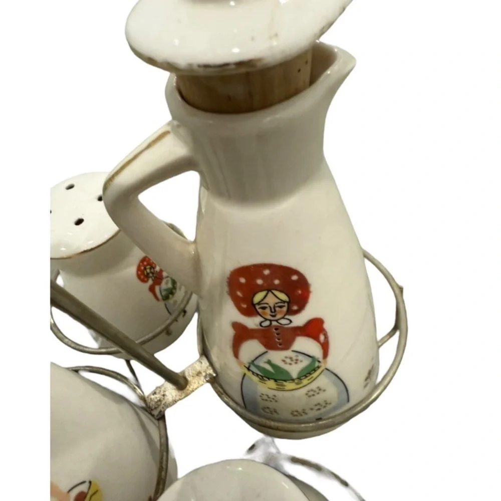 VTG PENN DUTCH spice and oil set by Royal Sealy Japan retro Ceramic Kitchen jars